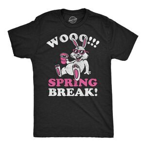 Mens Funny T Shirts WOO Spring Break Sarcastic Easter Drinking Tee For Men